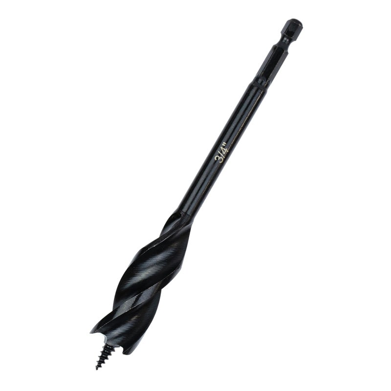 Greycore Tools 3/4 Inch x 6 Inch 3-Flute Auger Bit, Wood Drill Bit for Hard and Soft Wood, 1/4    Quick Change Shank, Woodworking Auger Bits (3/4    x 6    Auger) - Image 5